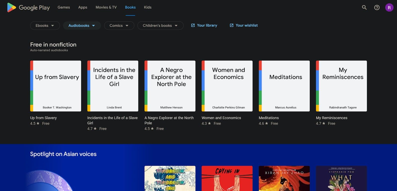Google Play Store How get free audiobooks