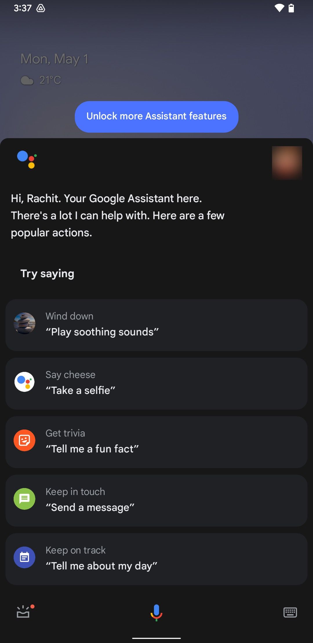 Google Assistant popular actions page screenshot