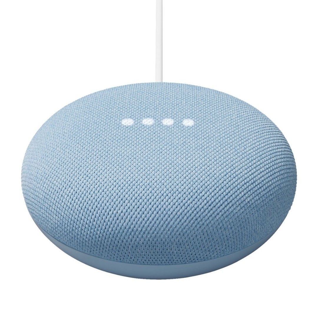 google nest mini 2nd gen blue white background