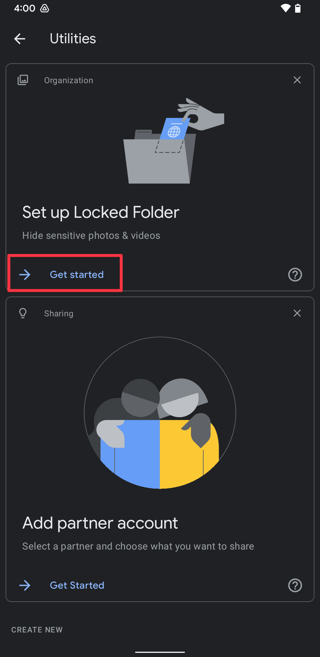 Locked Folder set up screenshot
