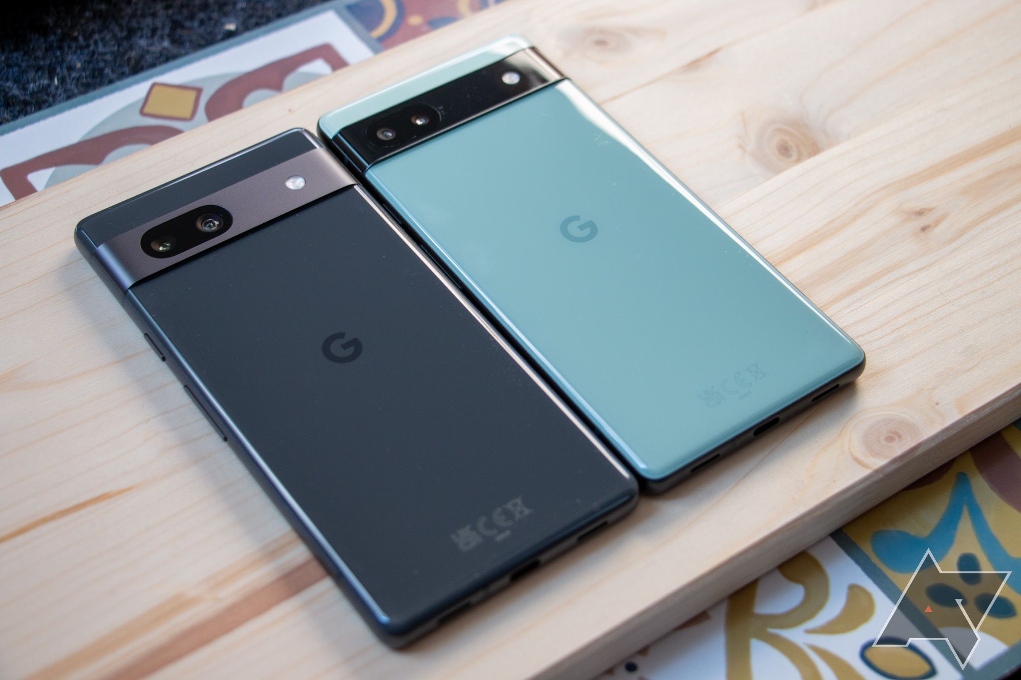 The Pixel 7a and 6a sitting side by side