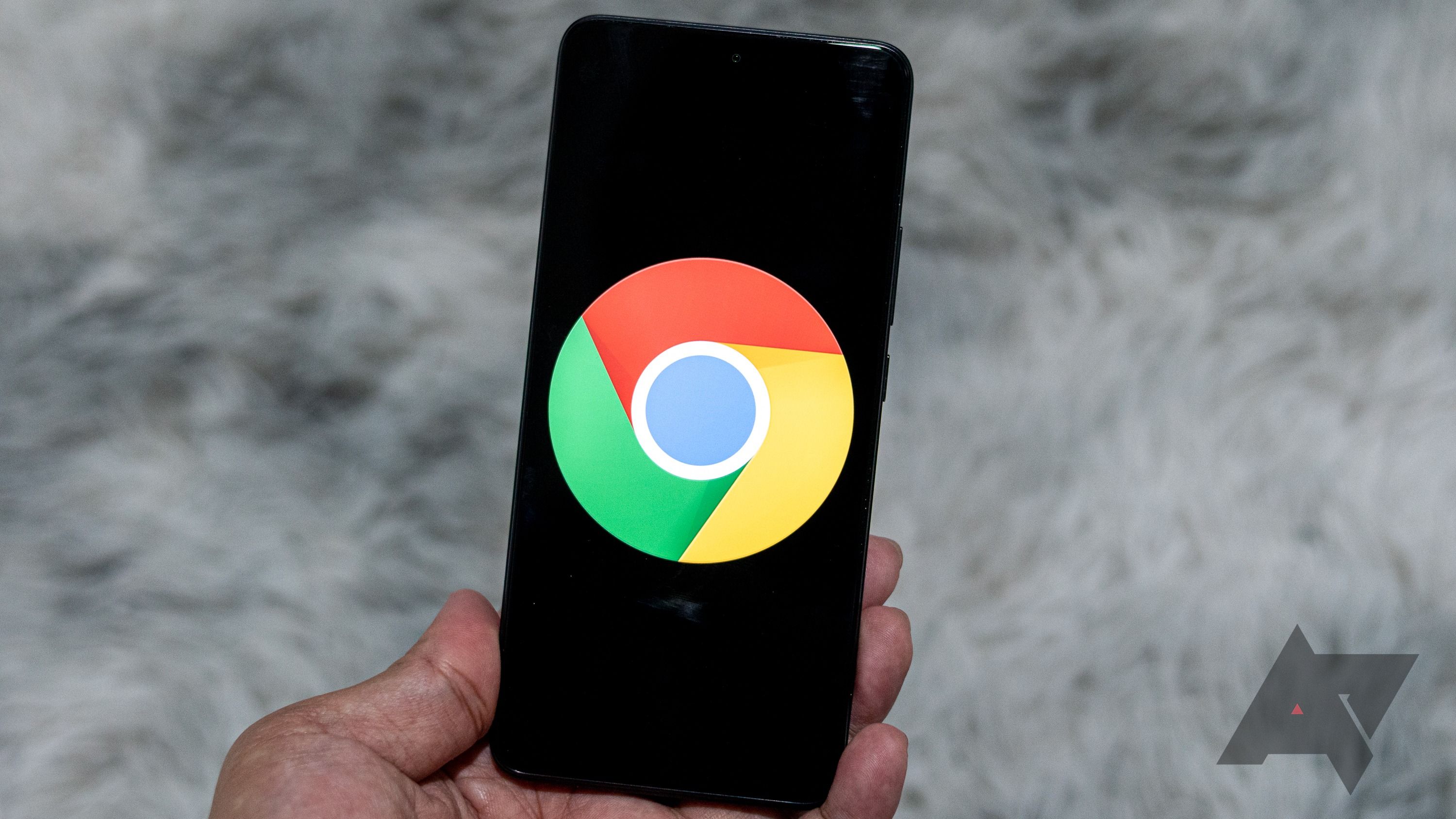 Google Chrome logo on a mobile phone screen