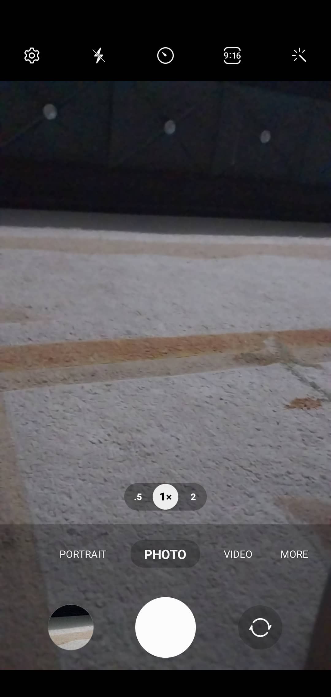Normal camera view with 16:9 Aspect ratio on Android