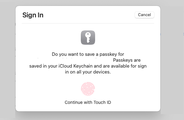Uma captura de tela da tela de login do MacOS mostrando a opção de usar o Touch ID