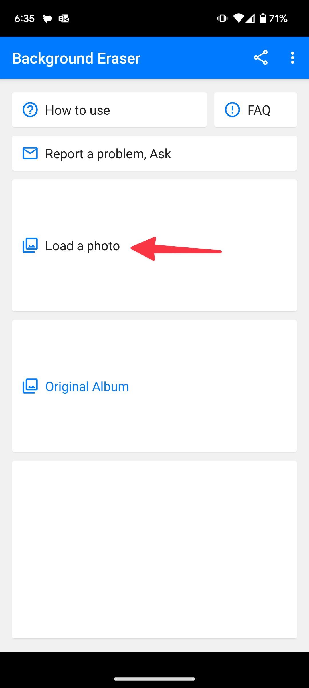 load photos in Background eraser