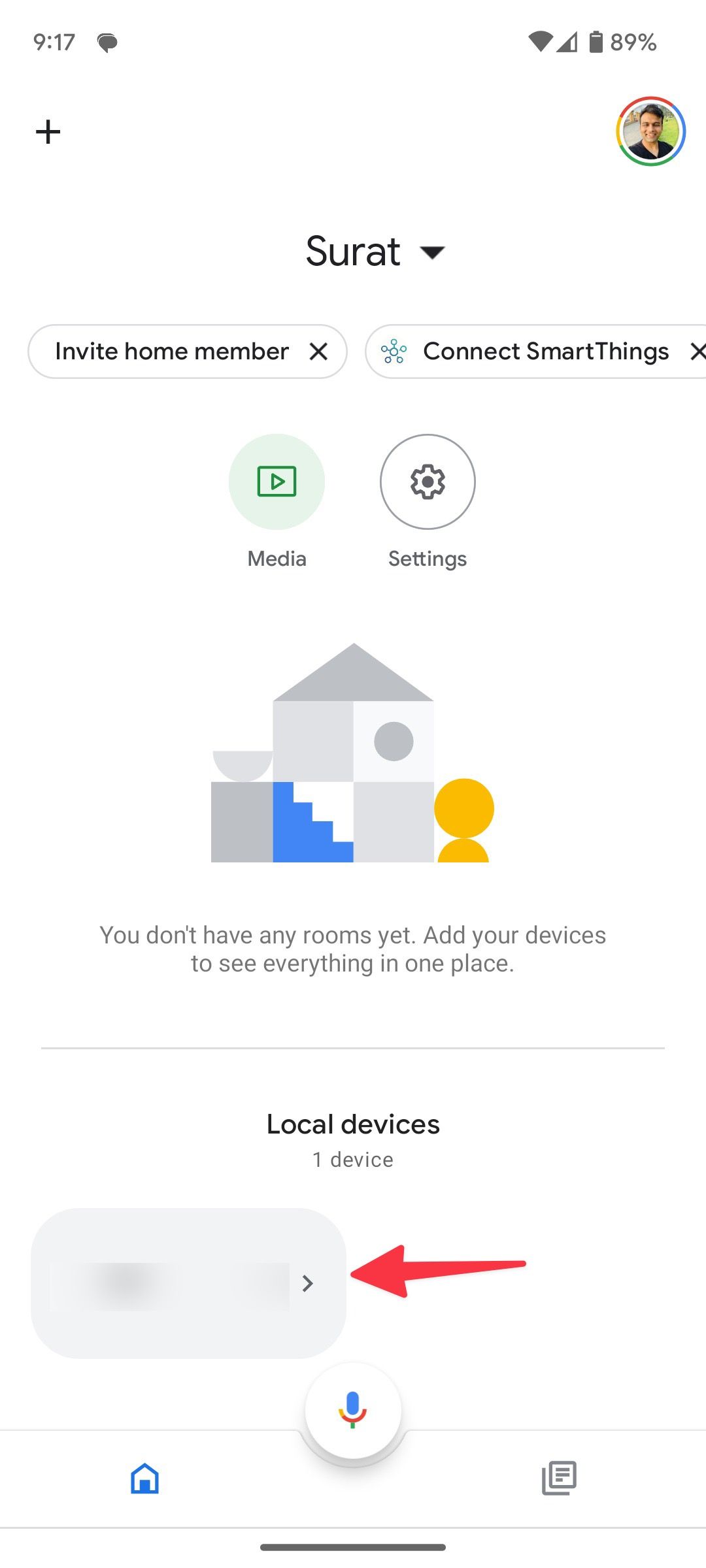 Google Nest speaker in Google Home