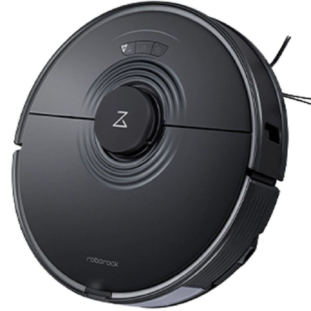 Roborock S7 smart robot vaccuum mop positioned at an angle
