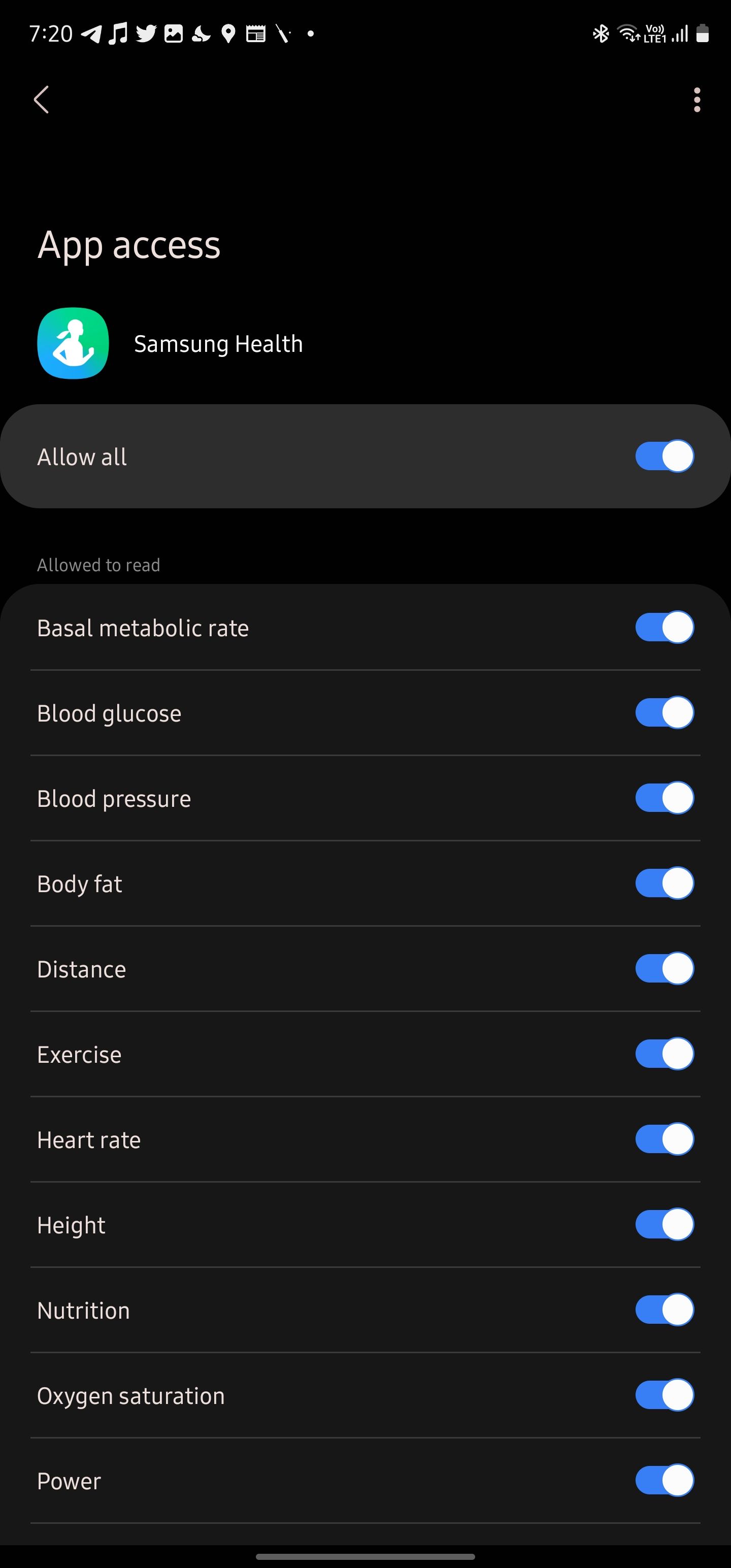 Samsung Health Connect syncing permissions to Health Connect