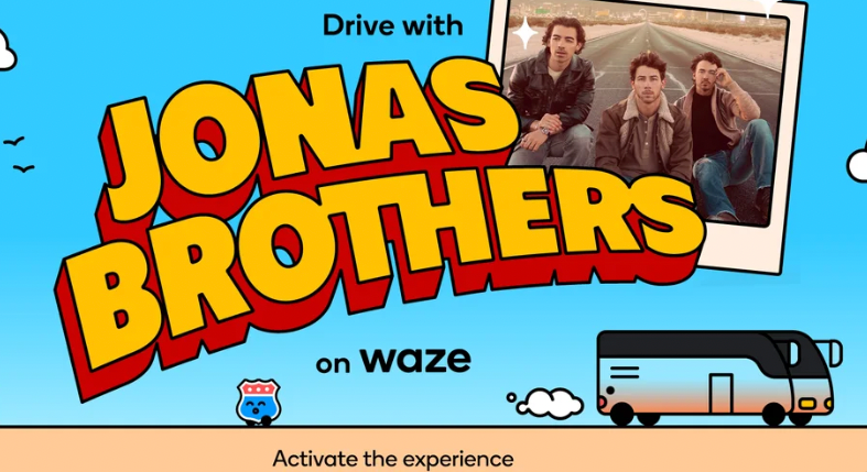 Jonas Brothers' voice pack on Waze