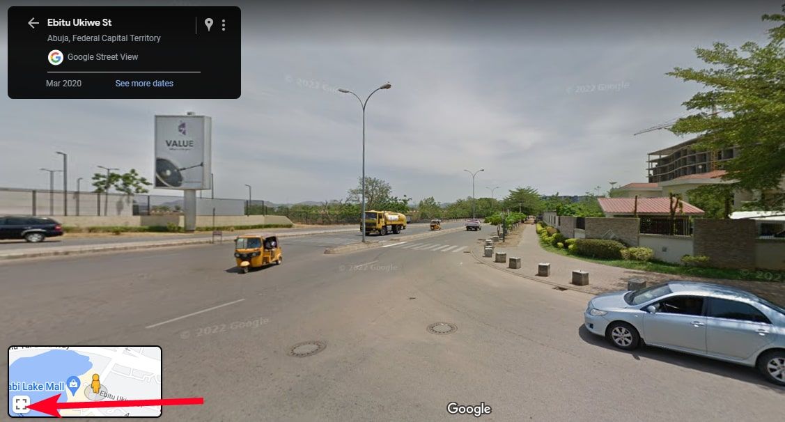 Street View in Google Maps on Chrome browser