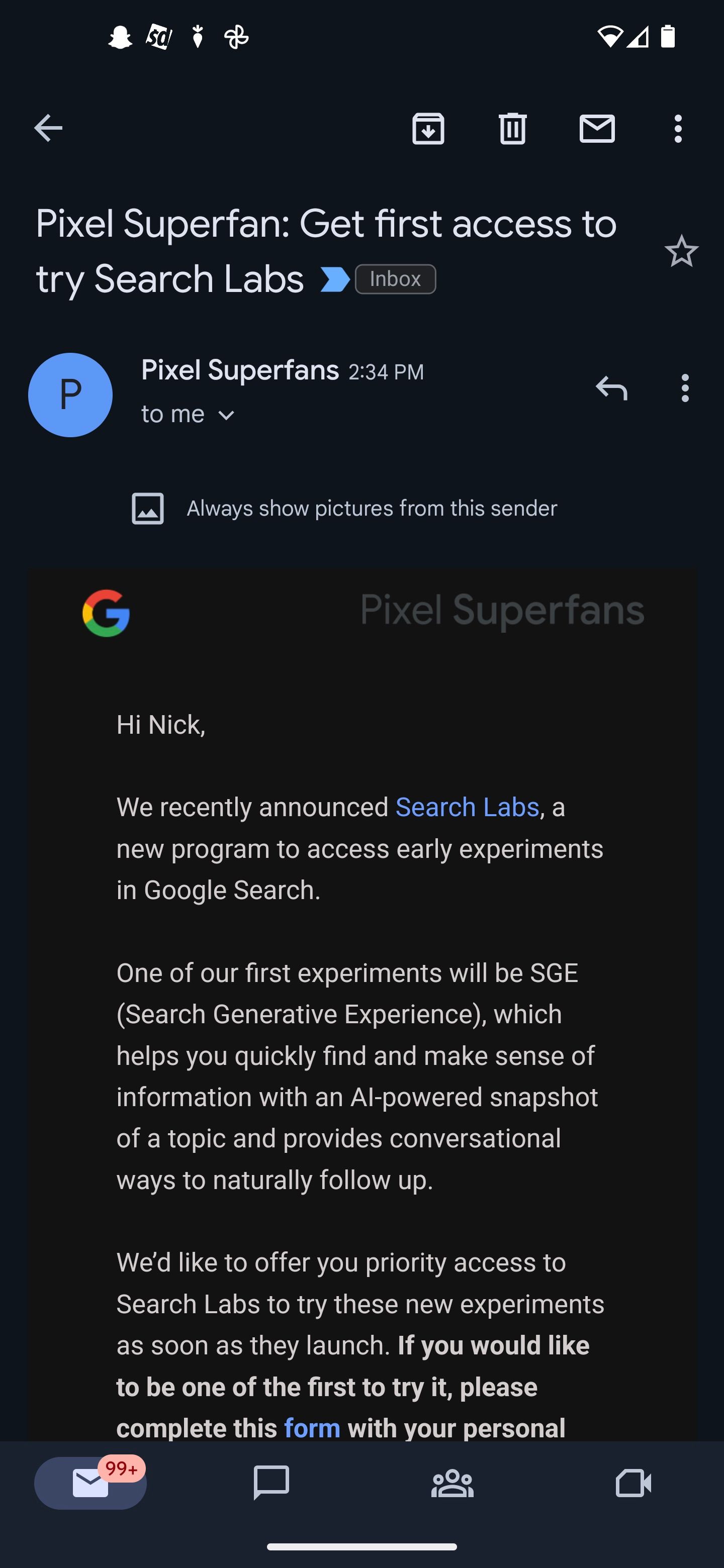 Google Pixel Superfans Priority Search Labs