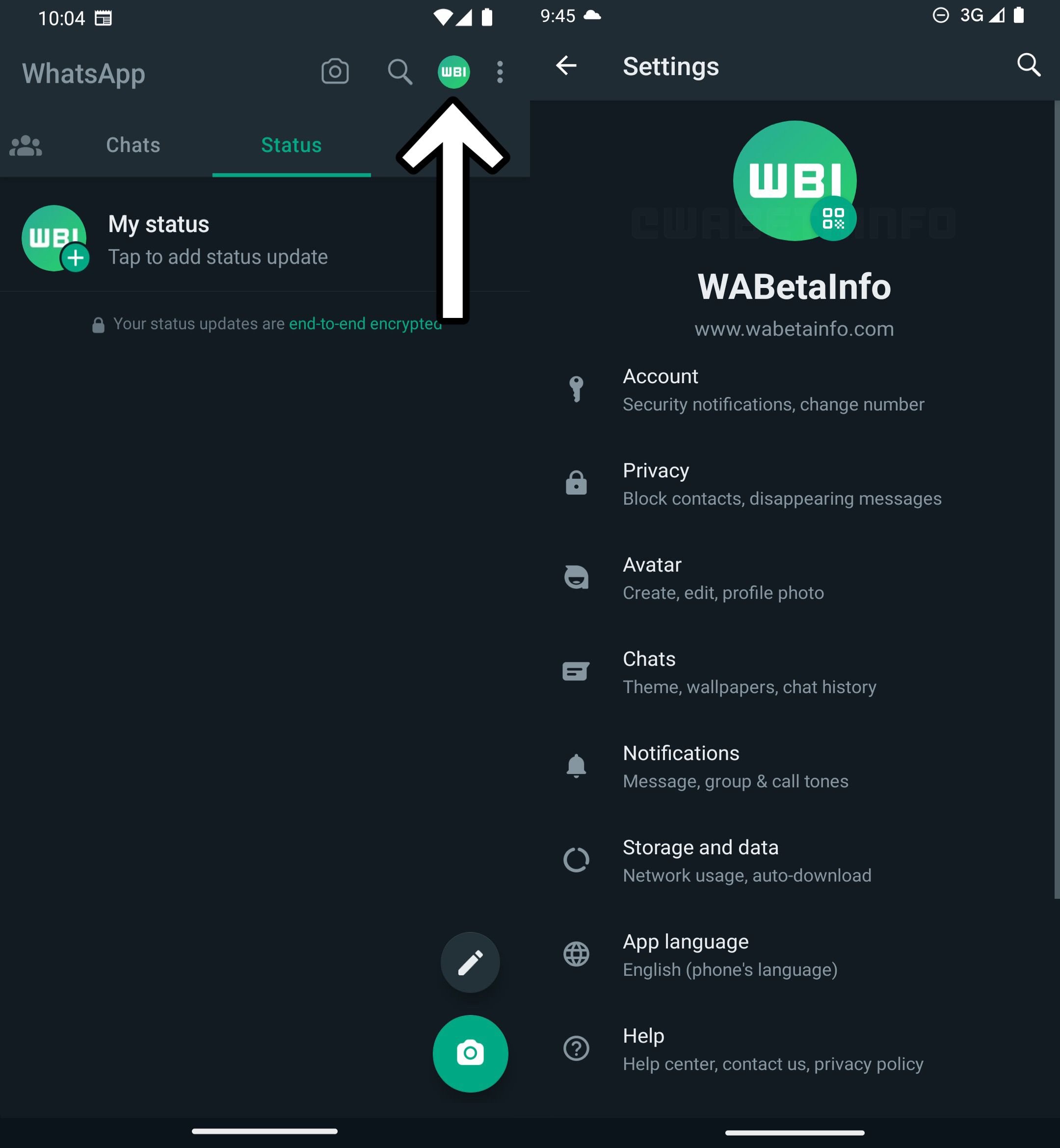 WABetaInfo-redesenhado-menu de configurações