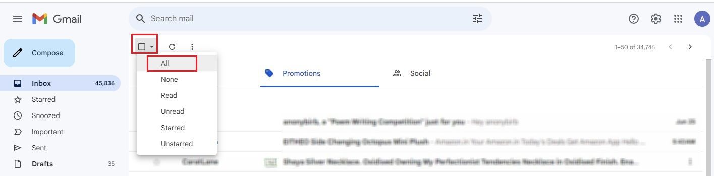 Gmail: How to mark all messages as read