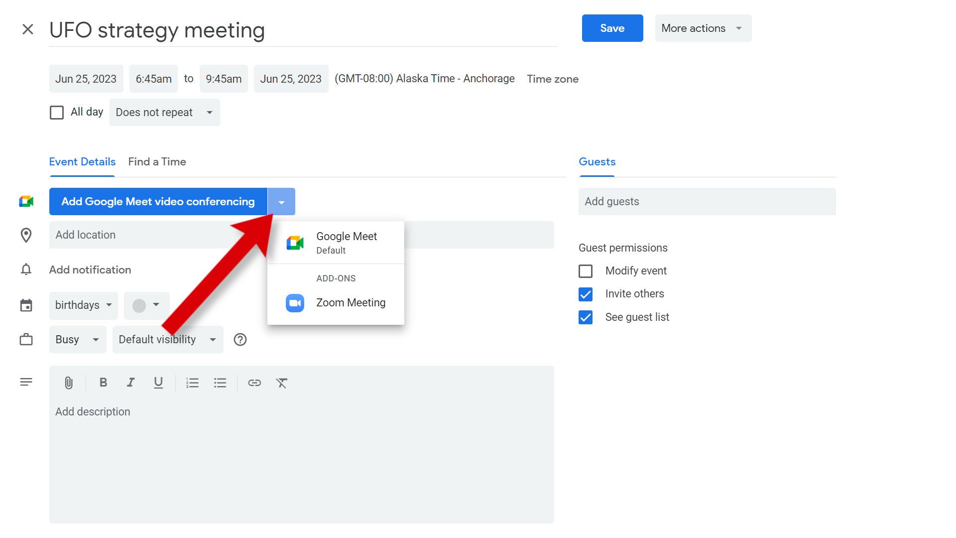 How to Add a Zoom Link to Google Calendar techeno