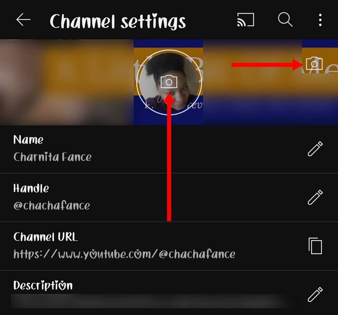Edit your YouTube channel picture and banner in the app