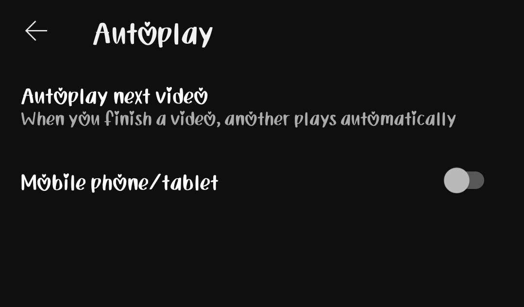 Disable autoplay in the YouTube app settings