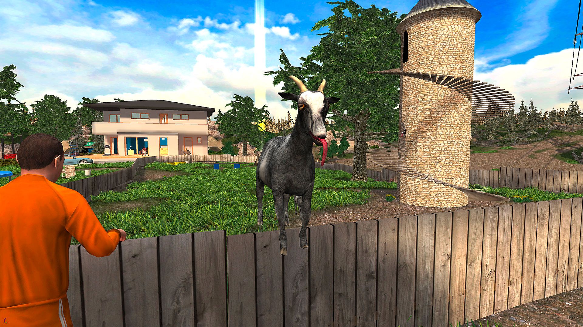 best-open-world-games-android-goat-simulator-goat-on-a-fence