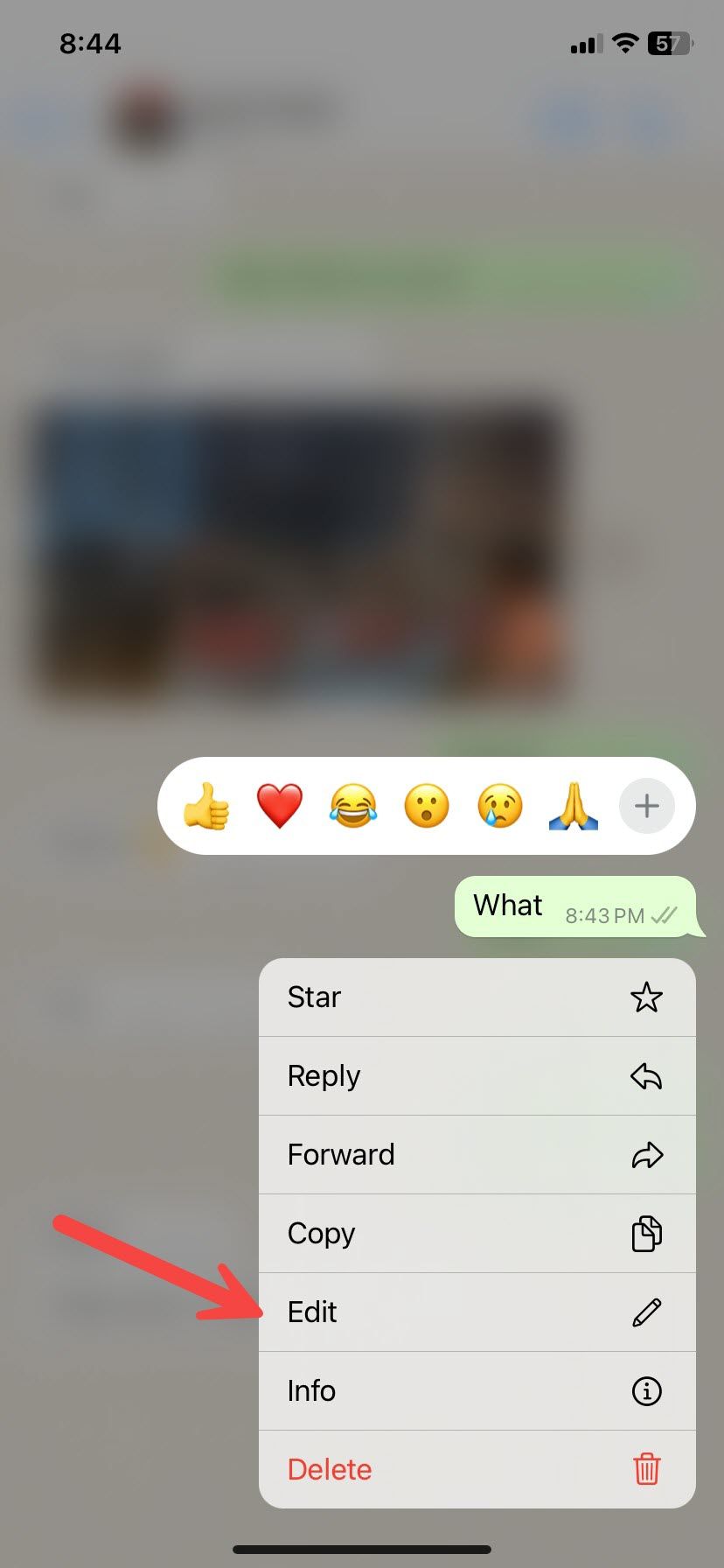 edit a whatsapp message