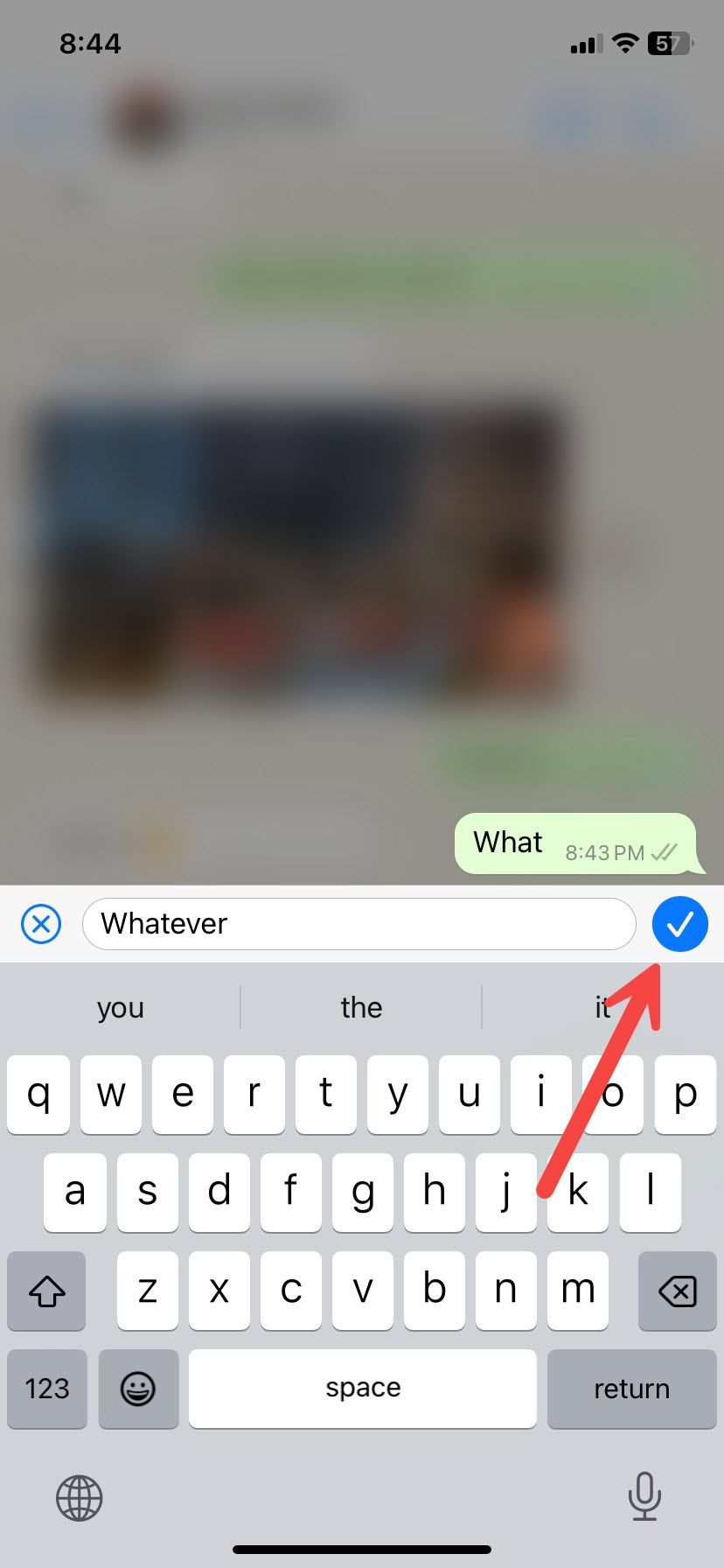 confirm an edited message on whatsapp