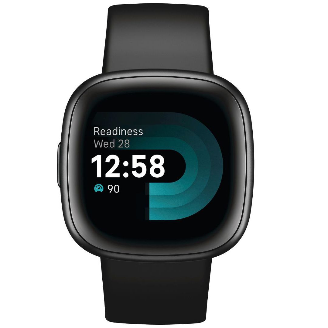 fitbit versa 4 square front view on a white background