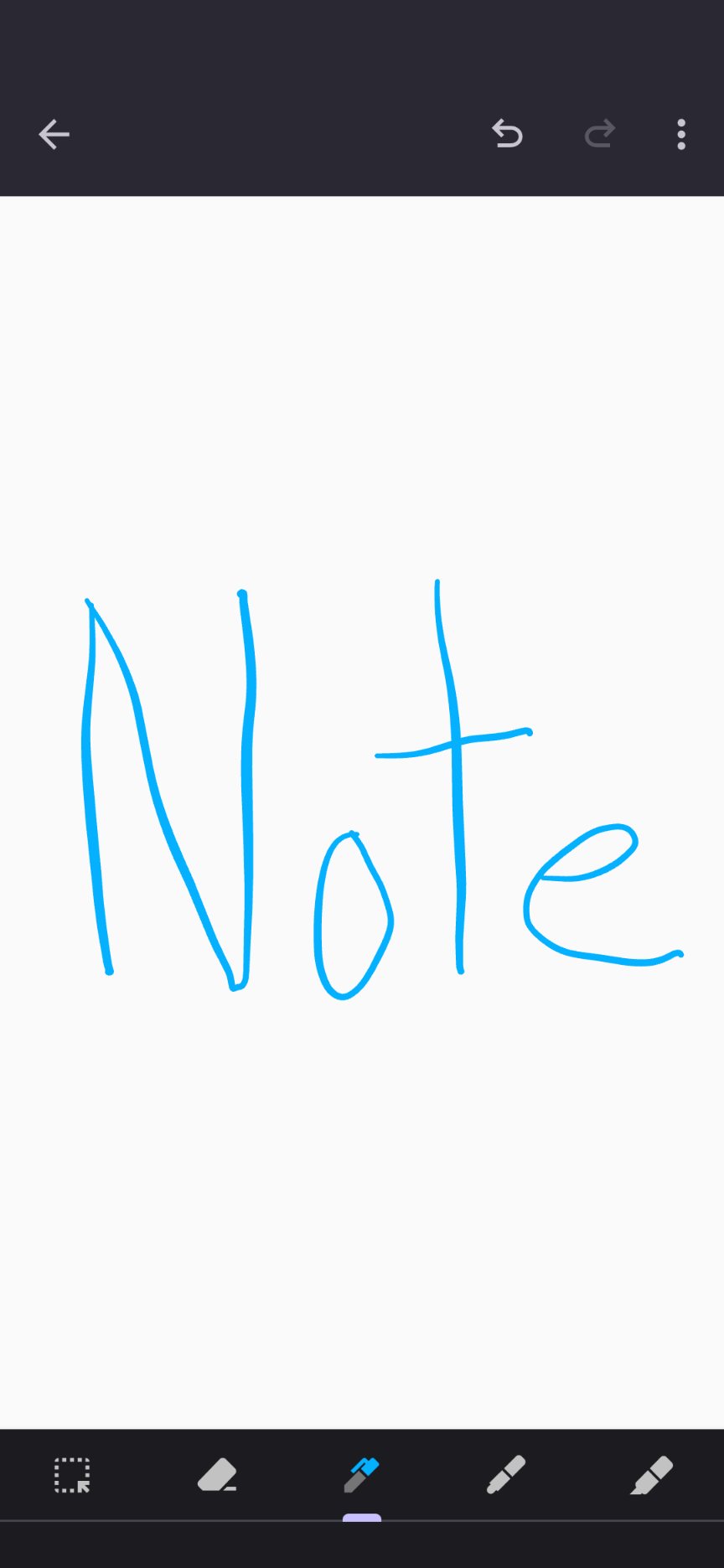 An example of a handwritten note in the Google Keep app