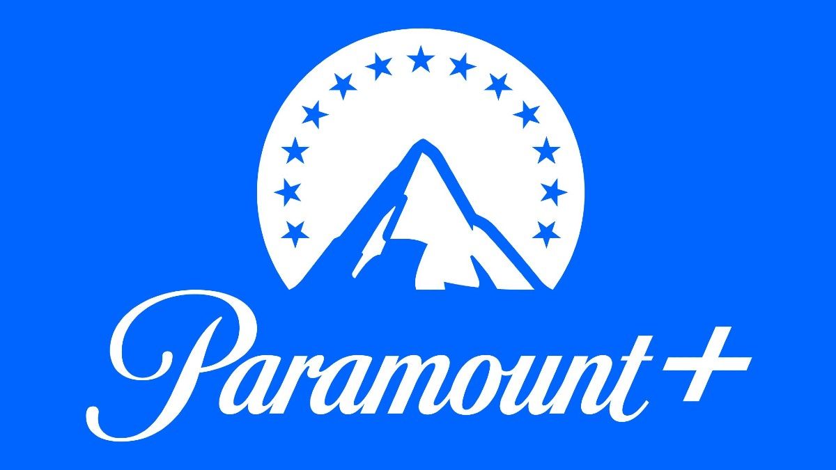 The Paramount Plus logo in white against a blue background.