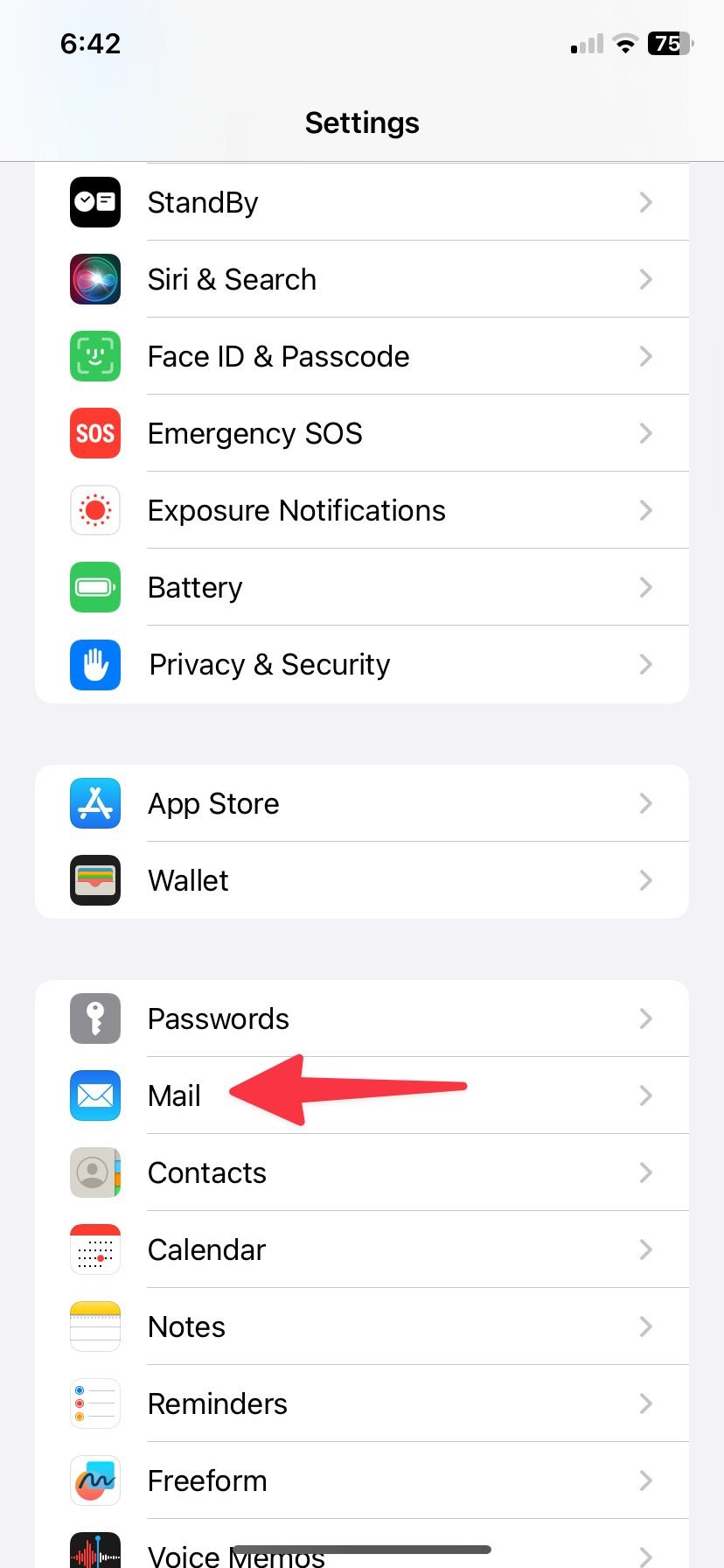 Open Mail on your iPhone