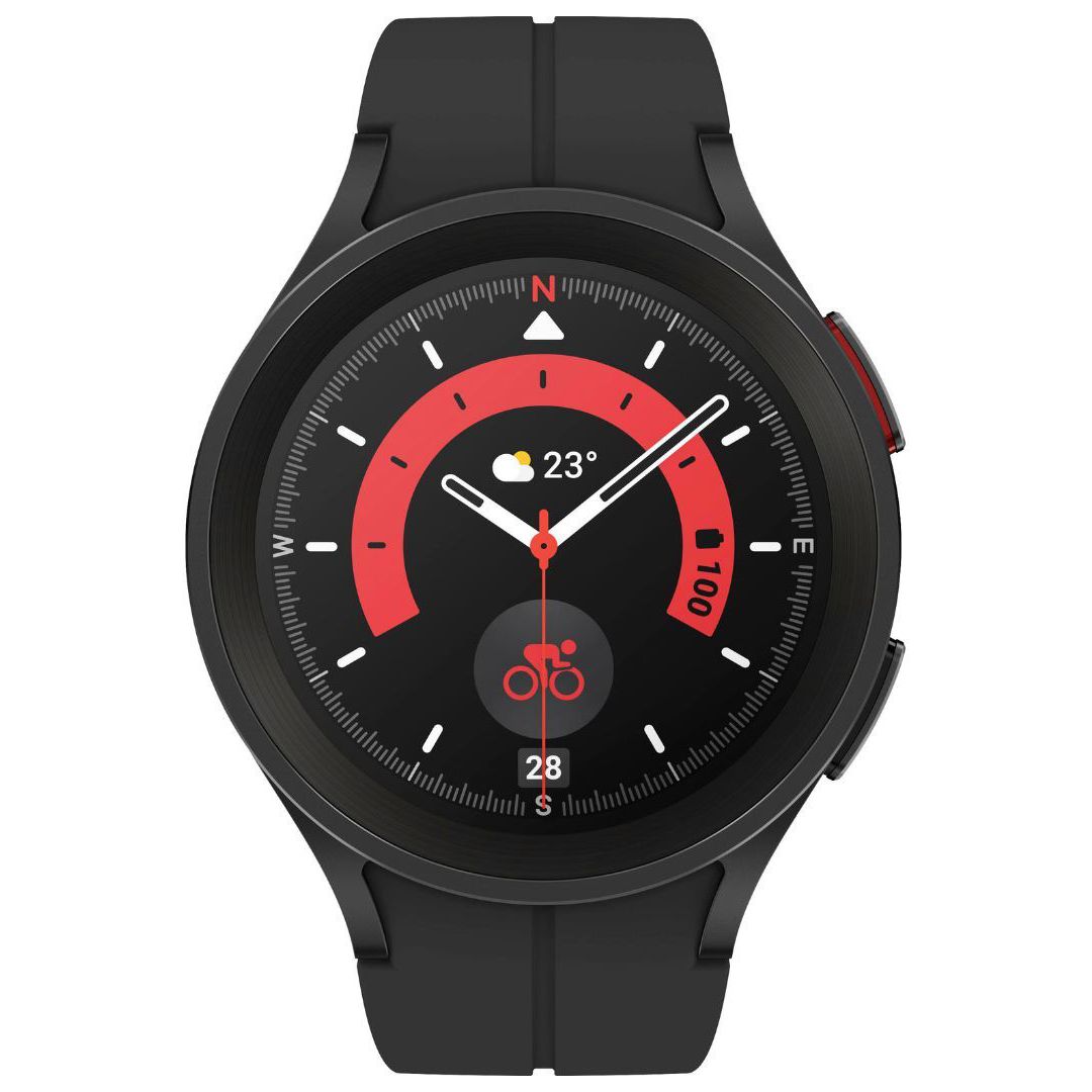 Samsung Galaxy Watch 5 Pro front-facing in black