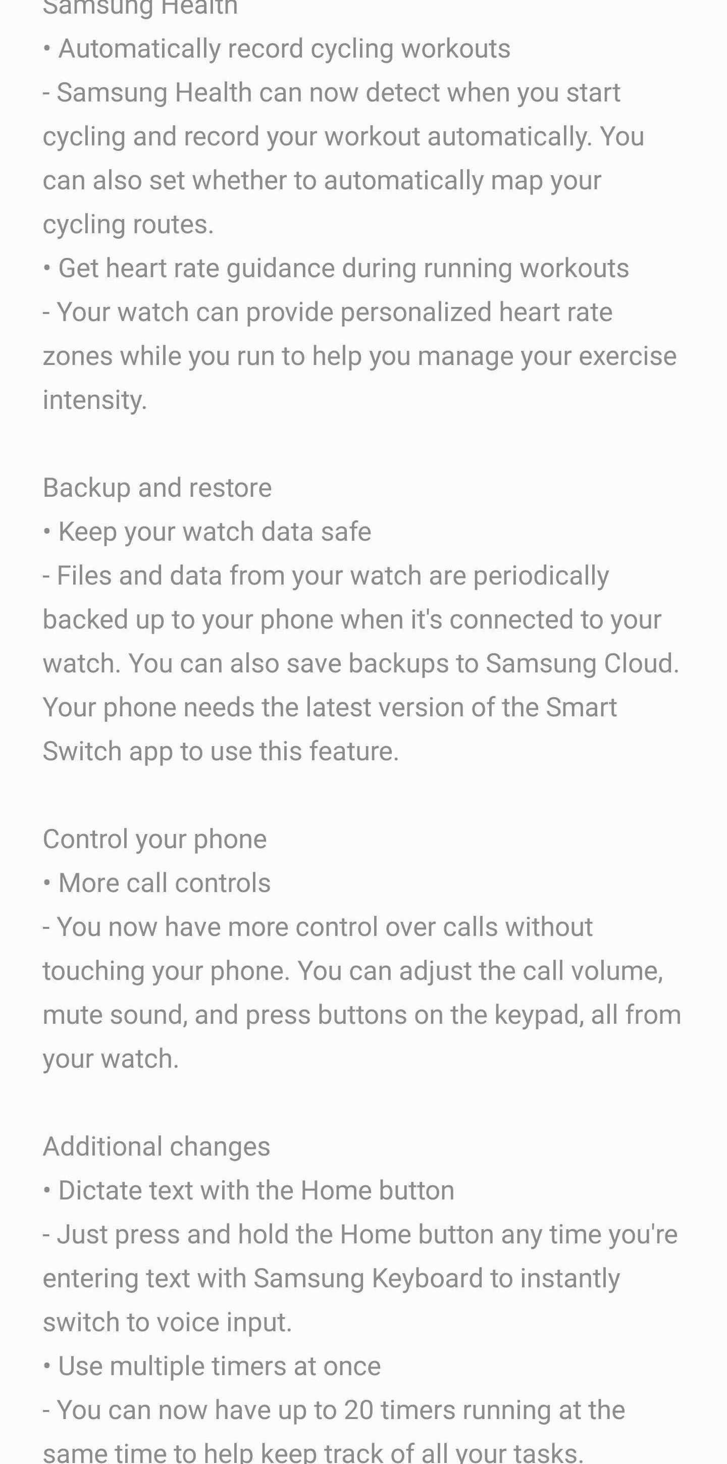 Samsung One UI 5 watch beta release notes