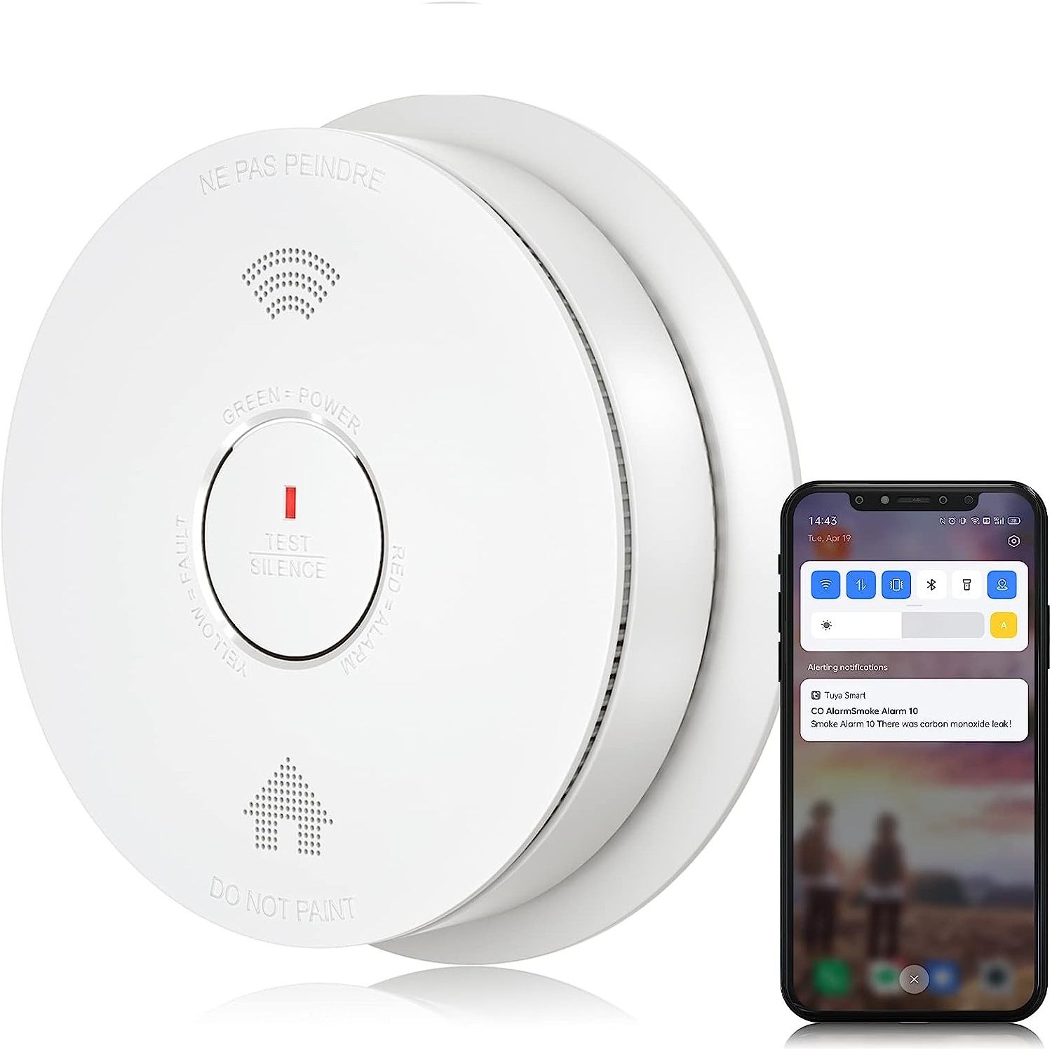 Siterwell Tidy Smoke Detector towards a white background