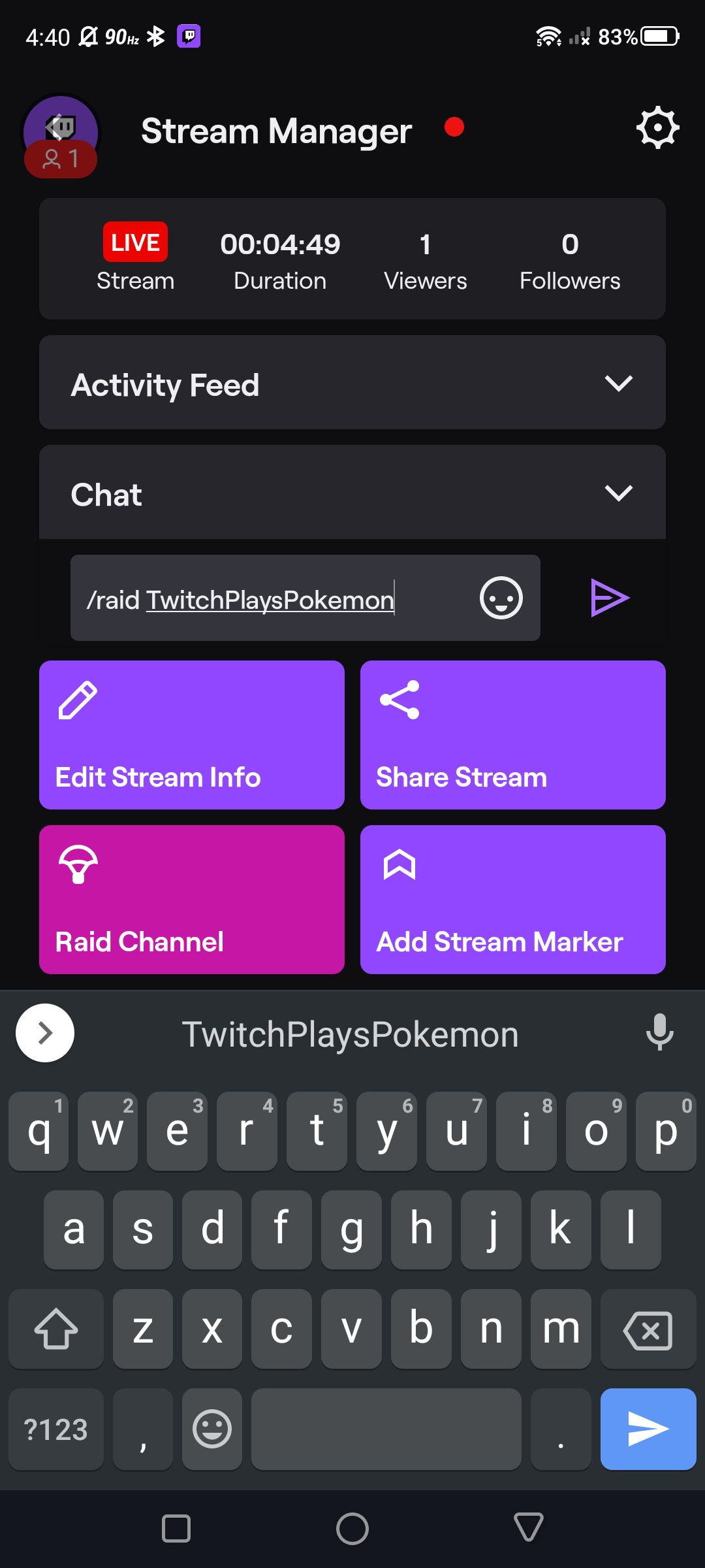 How to raid on Twitch