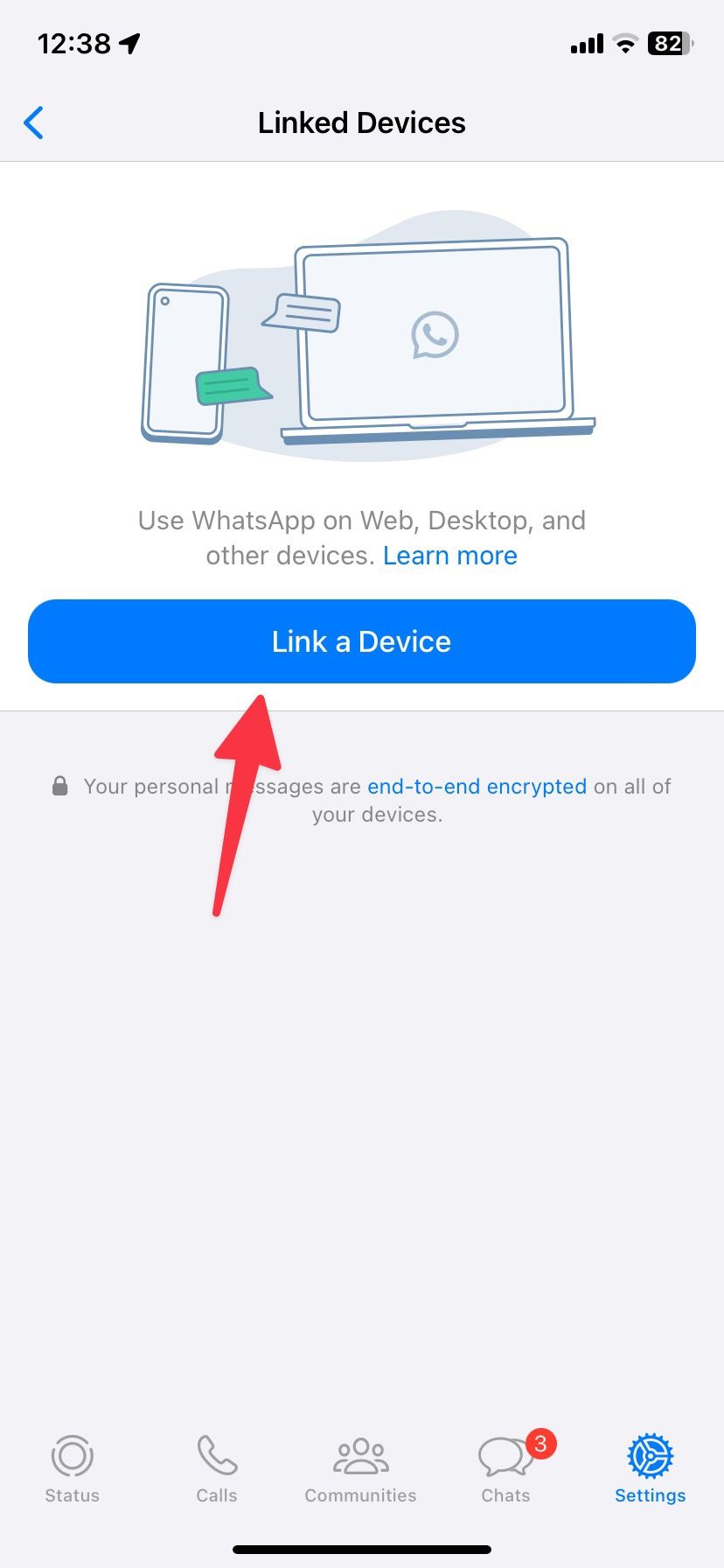 Pair a device on WhatsApp for iPhone