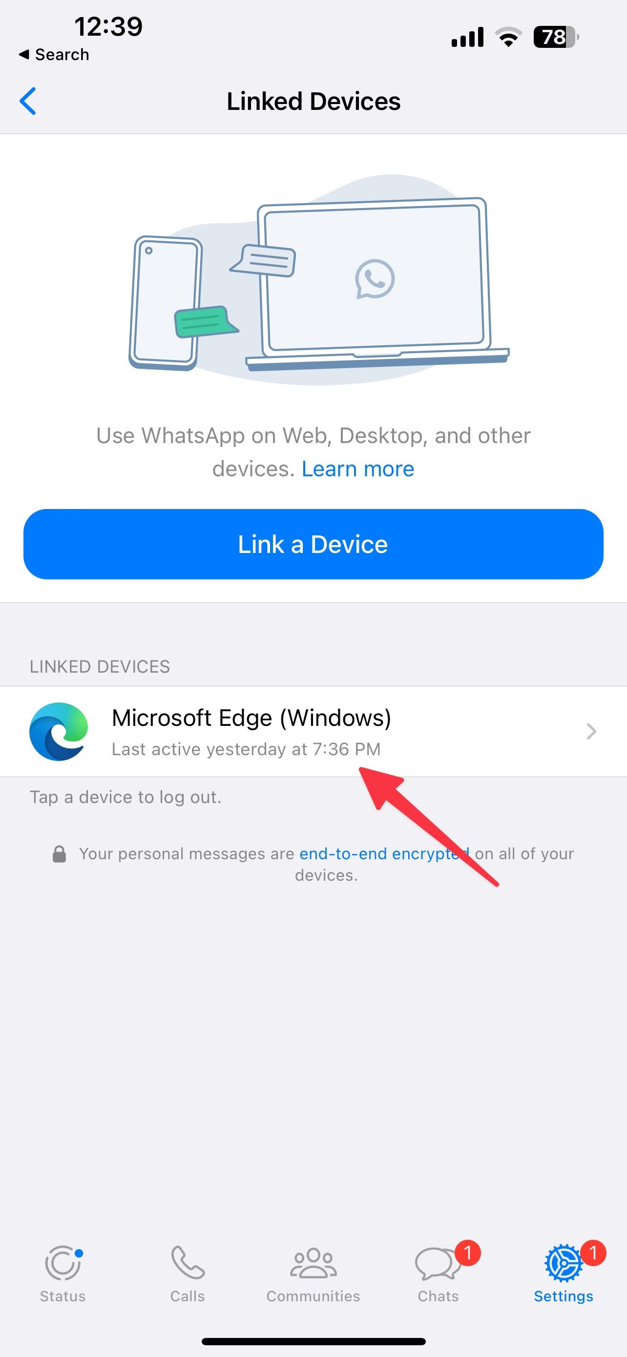 whatsapp linked devices