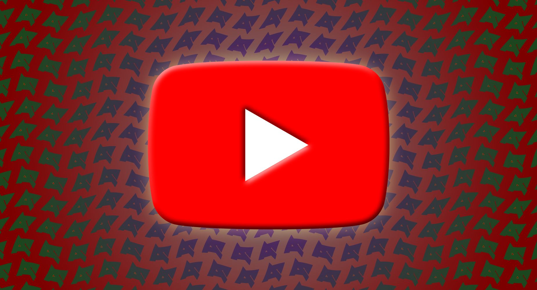 Large Youtube Icon On A Multicolored Background Of Android Police Logos