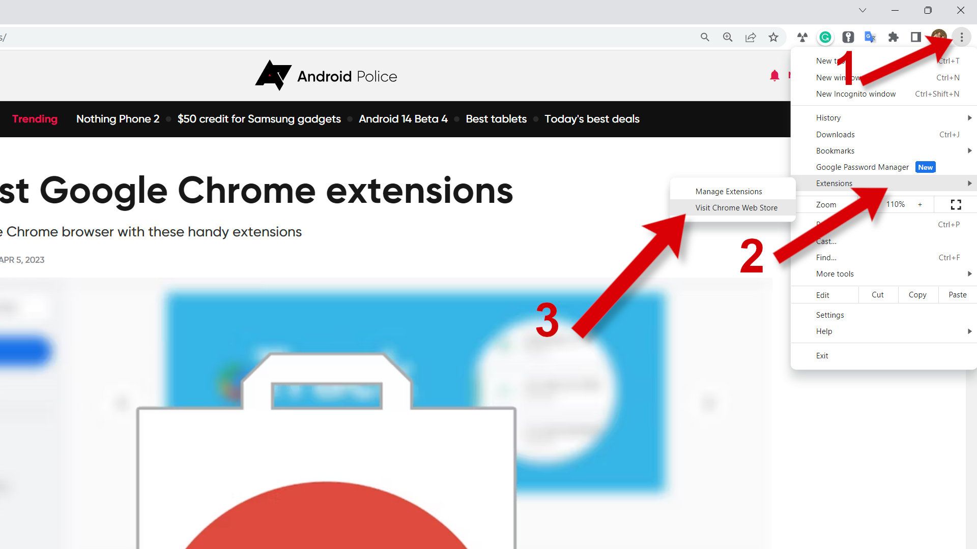 How to open the Chrome Web Store and install extensions