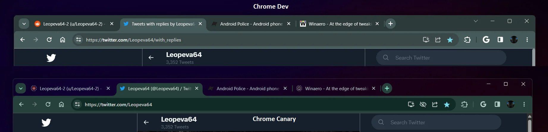 Chrome-Canary-116-Dev-theme-darker