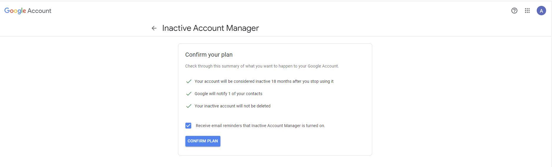 How to set up Google's Inactive Account Manager