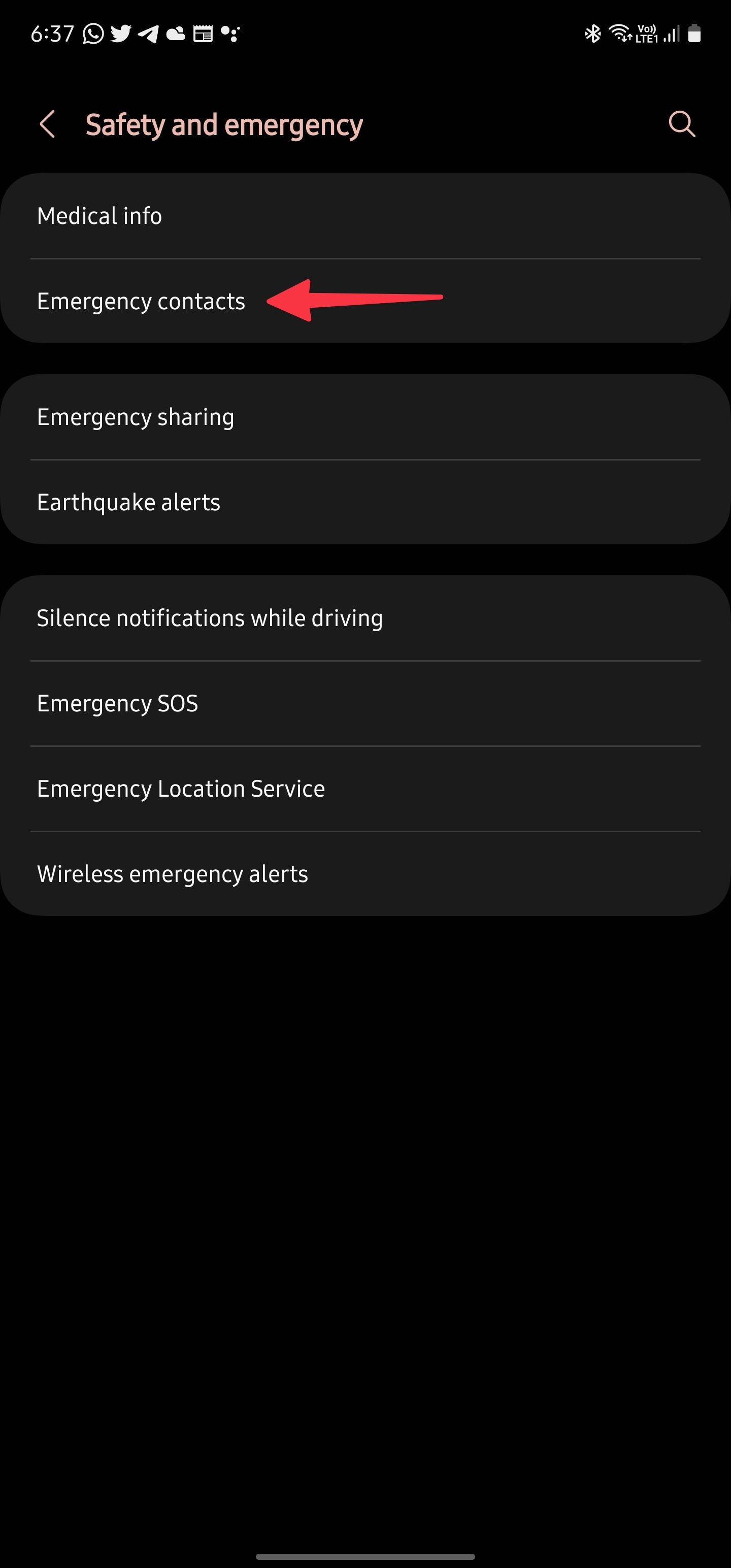 emergency SOS Samsung-phone