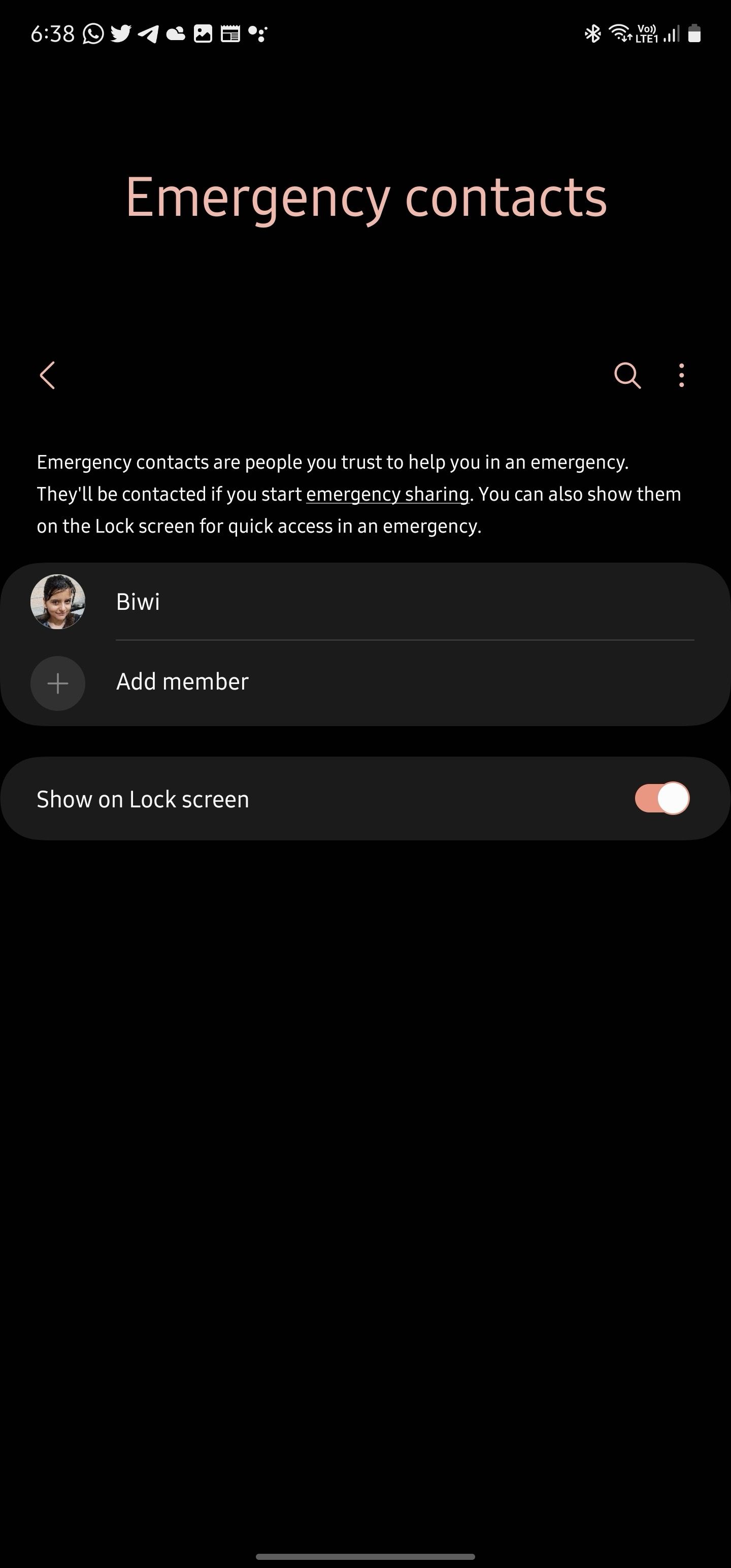 emergency SOS Samsung