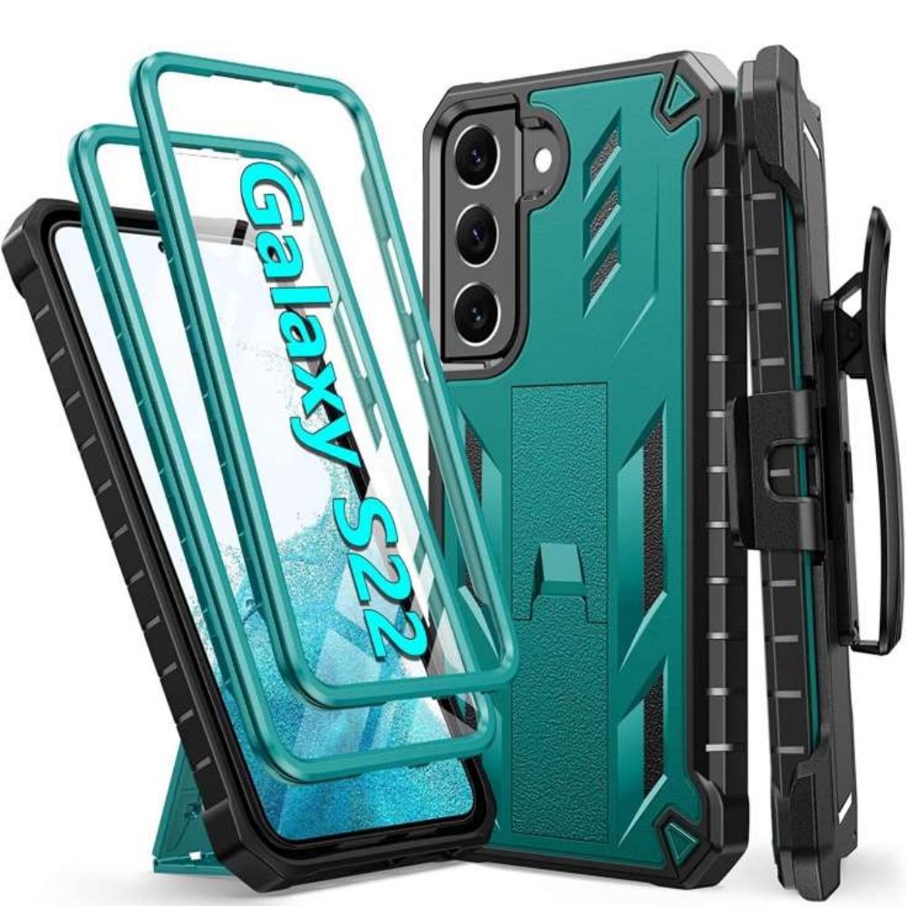 fntcase shockproof case for s22, back and front views