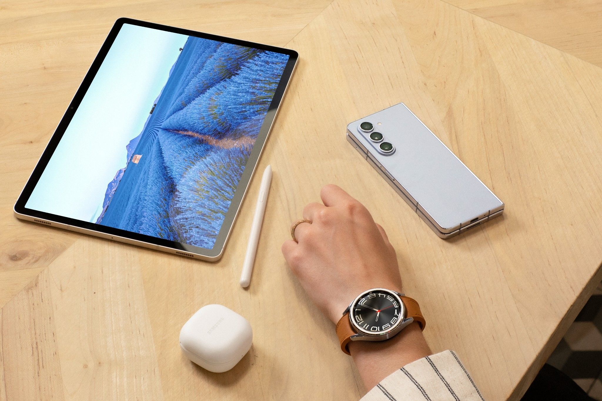 Samsung Galaxy Tab S9, Galaxy Z Fold 5, and Galaxy Seek 6 Traditional