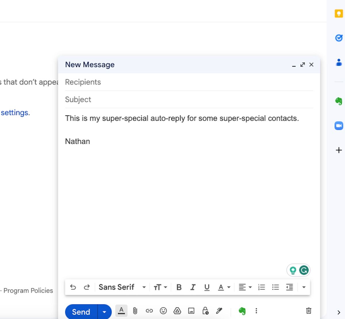 The web-based Gmail compose screen 