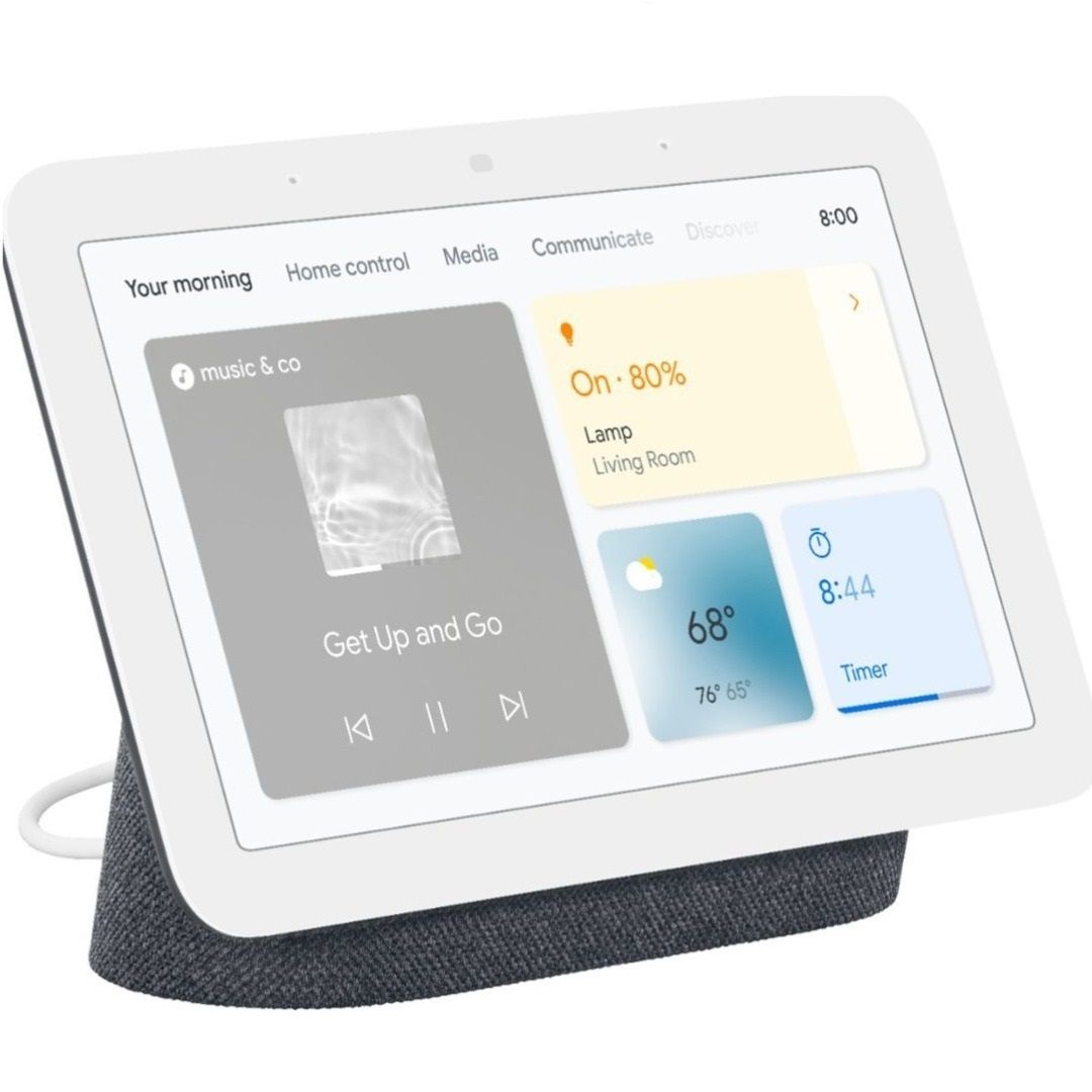 Google Nest Hub 2nd Generation on white background angled