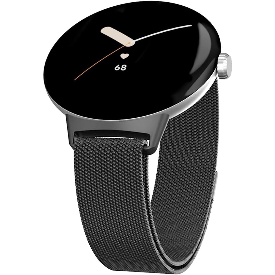 hasdon stainless steel mesh pixel watch band, side angle
