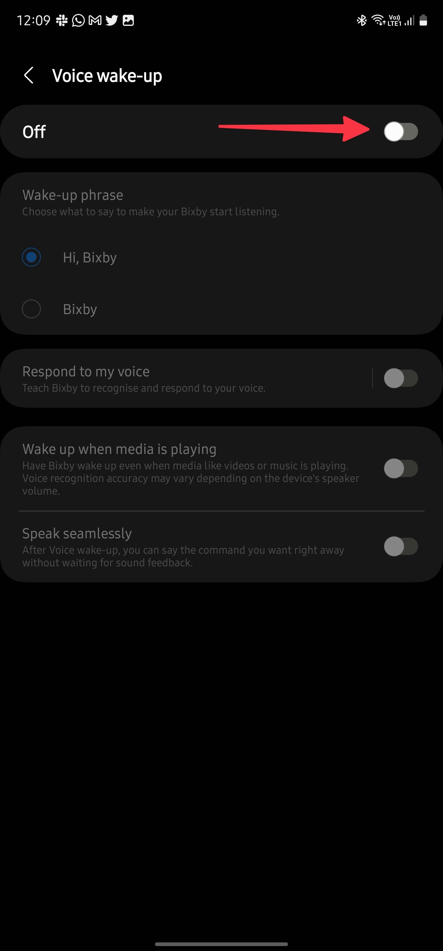 disable bixby voice wake up
