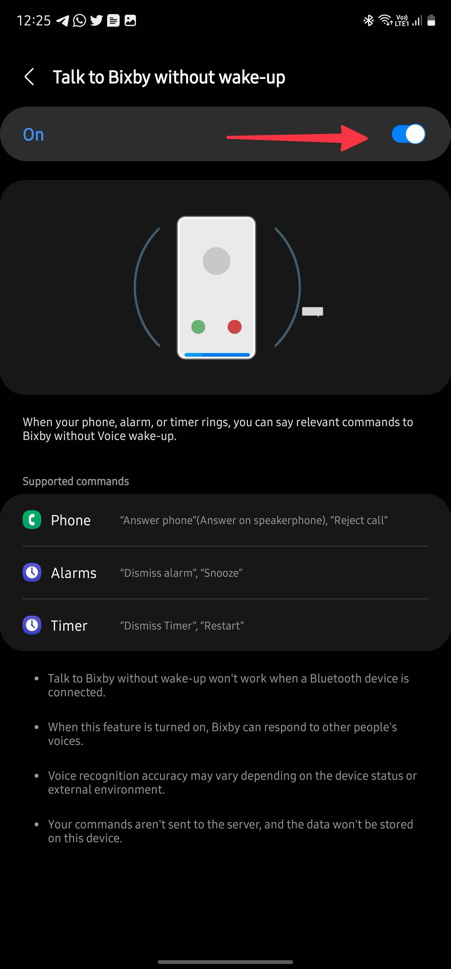 disable talk to bixby without wake up