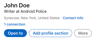 The LinkedIn Add profile section where you can upload your resume