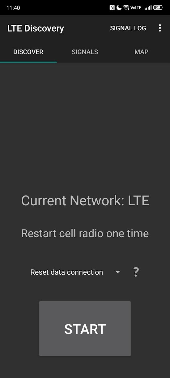 screenshot of lte discovery app discover screen