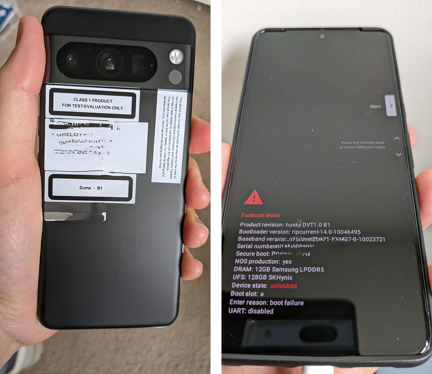 Hands-on images of the Google Pixel 8 Pro test unit leak