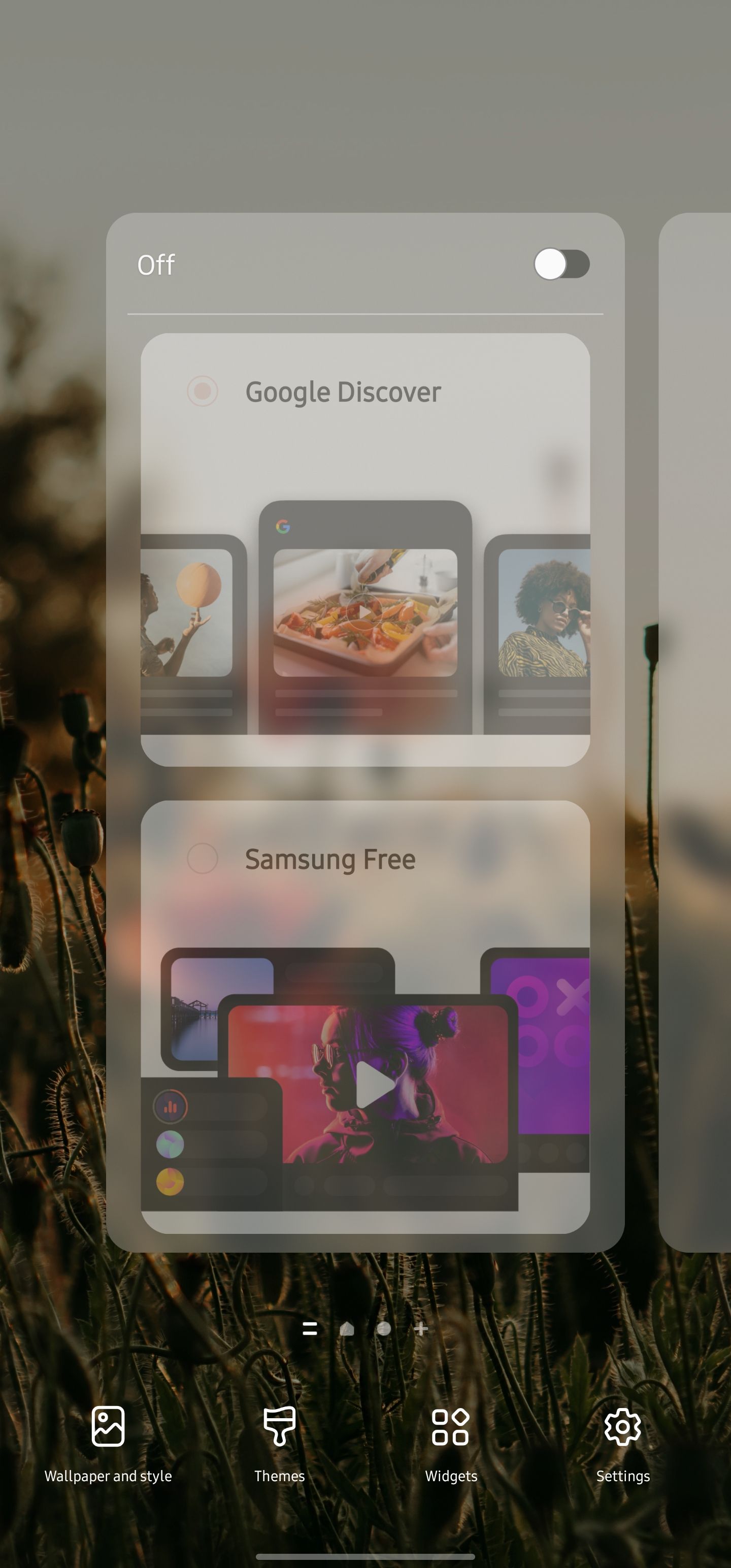 Turning off Samsung Free and Google Discover on Samsung phone